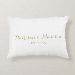 Datum der Hochzeit eines personalisierten Goldskri Dekokissen