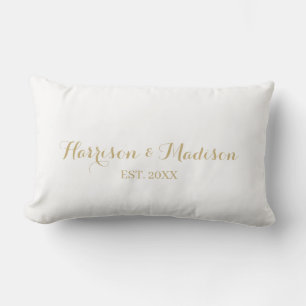Datum der Hochzeit eines personalisierten Goldskri Lendenkissen
