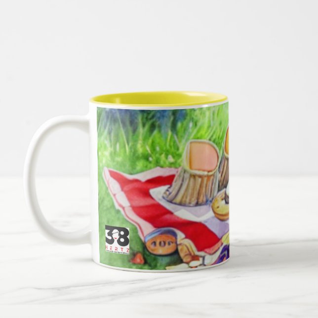 Datum der Wasserfarbe Zweifarbige Tasse (Links)