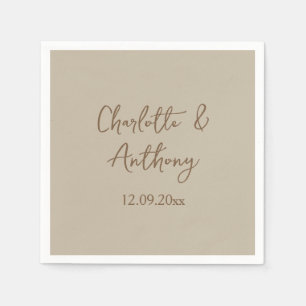Datum des Hochzeitstages für kreative Kalligrafieb Serviette