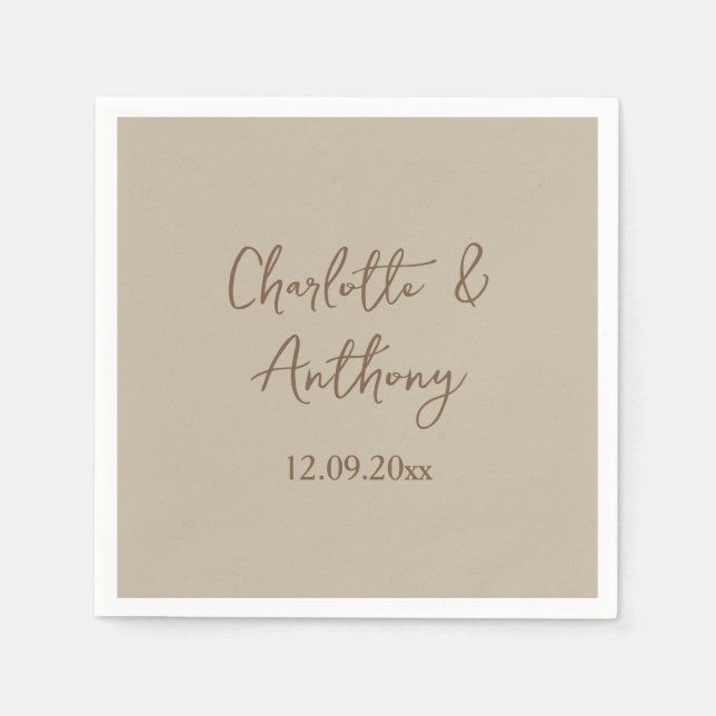 Datum des Hochzeitstages für kreative Kalligrafieb Serviette (Vorderseite)