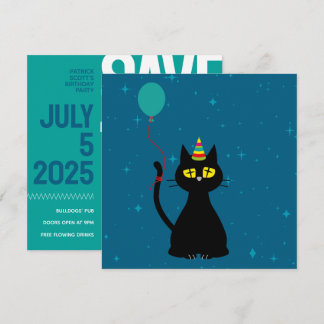 Datum freihalten! - Funny Cat Birthday Card Einladung