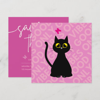 Datum freihalten! - Funny Cat Birthday Card Einladung