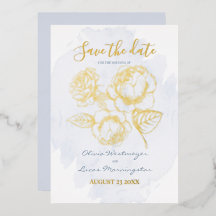 Datum freihalten | Gold Gilded Rose auf Dusty Blue