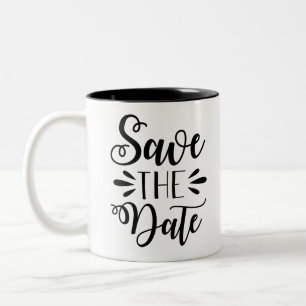 Datum freihalten zweifarbige tasse