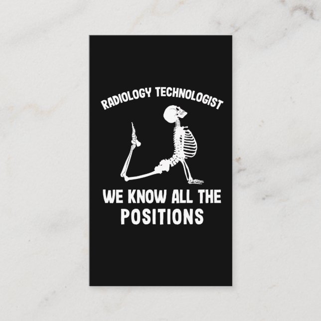 Datum: Krasser Radiologe Skeleton Radiologie Visitenkarte (Vorderseite)