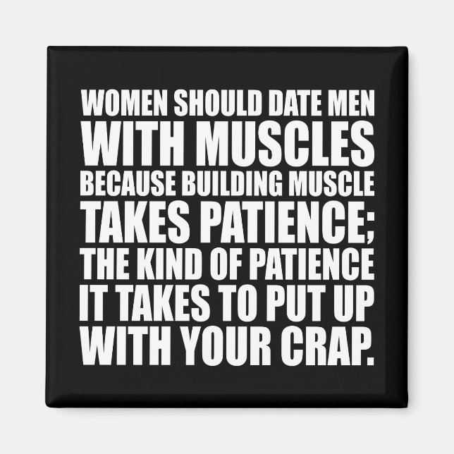 Datum Männer mit Muskeln - Funny Bodybuilding Magnet (Vorne)