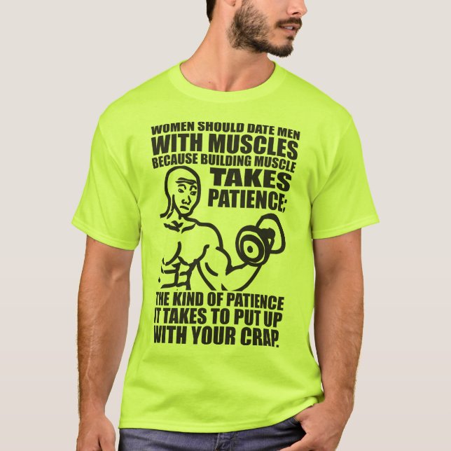 Datum Männer mit Muskeln - Funny Bodybuilding T-Shirt (Vorderseite)