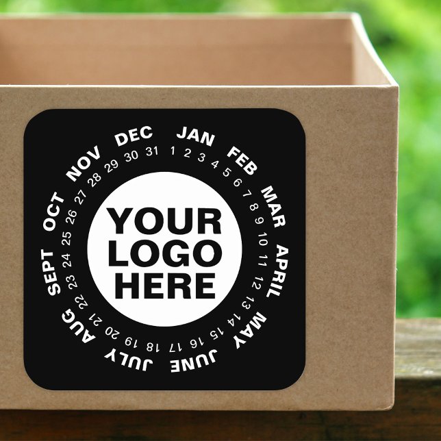 Datum markieren - Logokalender-Aufkleber weiß Quadratischer Aufkleber (Von Creator hochgeladen)