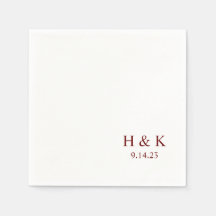 Datum Monogram Cocktail Napkins individuell einste
