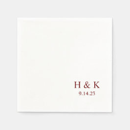 Datum Monogram Cocktail Napkins individuell einste Serviette