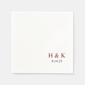 Datum Monogram Cocktail Napkins individuell einste Serviette