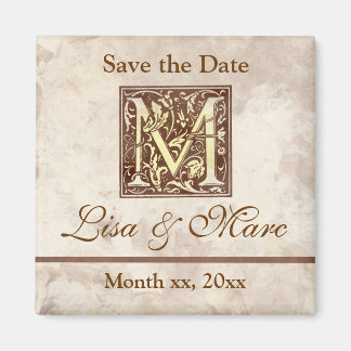 Datum Monogramm M speichern Magnet
