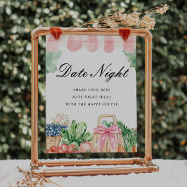 Datum Night Fresh off Market Brautparty Sign Poster