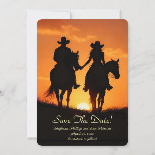 Datum speichern Country Western Cowboy Cowgirl  Einladung