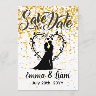Datum Speichern Gold Glitter Save The Date