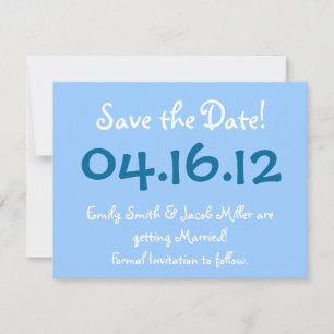 Datum speichern Hellblau Save The Date
