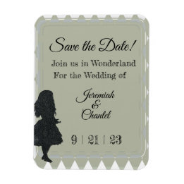 Datum Vintag Sage Green Alice Wonderland gerettet Magnet