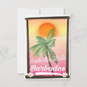 Datum vormerken - Barbados Vintage-Postkarte Save The Date