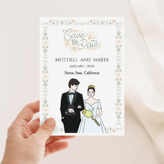 Datum Vormerken floral Einladung