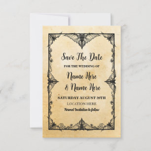 Datum vormerken Gothic Rahmen Halloween Fledermäus Save The Date