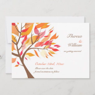 Datum vormerken Herbst Thema Baum Flachkarte Save The Date