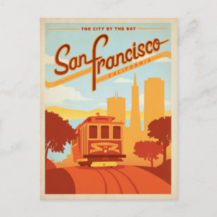 Datum vormerken San Francisco, CA Stadt am Meer Ankündigungspostkarte