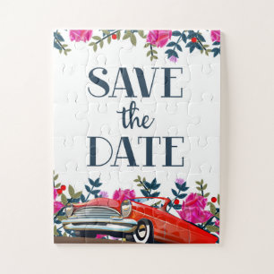 Datum Vormerken Vintage Rotes Auto