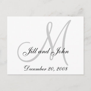 Datum, Vornamen und Initialen Monogramm Postkarte