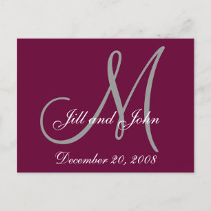 Datum, Vornamen und Initialen Monogramm Postkarte