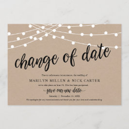 Datumsänderung, String-Lichter, Announcement-Karte Einladung