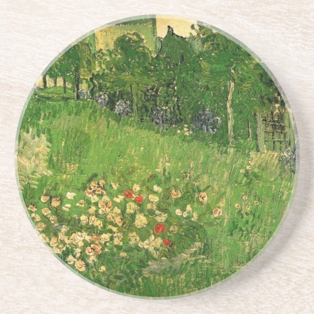 Daubigny's Garden von Vincent van Gogh, Le Jardin Sandstein Untersetzer (Vorne)