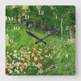 Daubignys Garten, Vincent Van Gogh. Vintag Quadratische Wanduhr