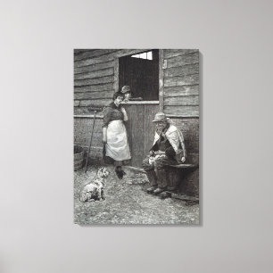 Dauer, "von der Freizeit-Stunde", 1888 Leinwanddruck