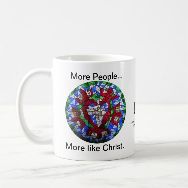 Dauerbetrieb-Restbild - Eher wie Christus Kaffeetasse (Links)