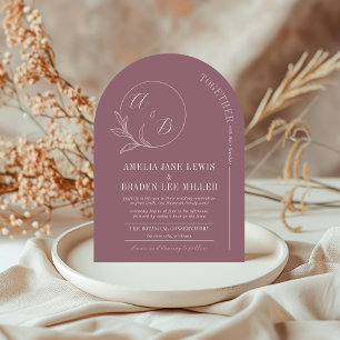 Dauerhafte Liebe Deep Mauve Arch Wedding Einladu Einladung