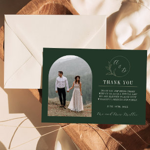 Dauerhafte Liebe Tiefgrün Hochzeit Dankeskarte