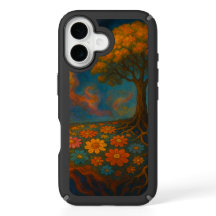 Dauerhafter Fall mit floraler Kunst