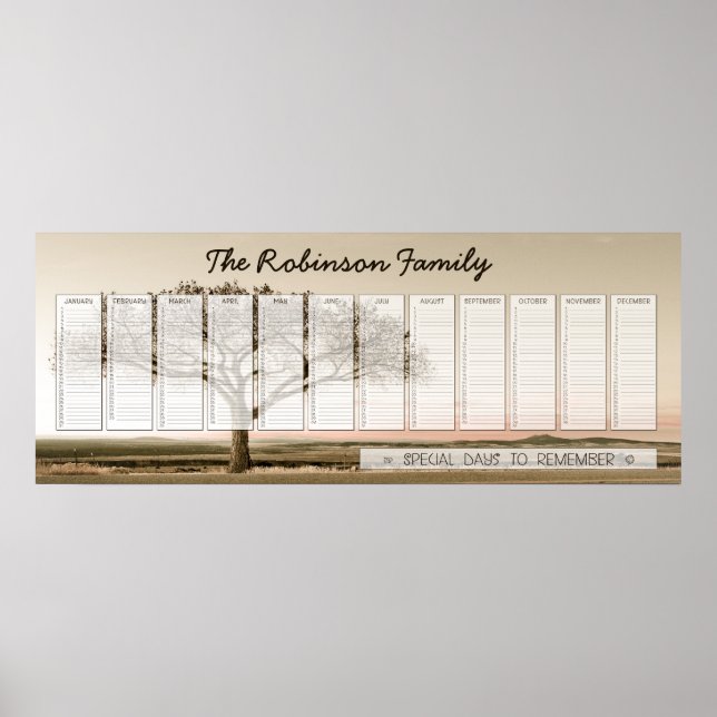 Dauerhafter Kalender für Hochlandfamilien Poster (Vorne)