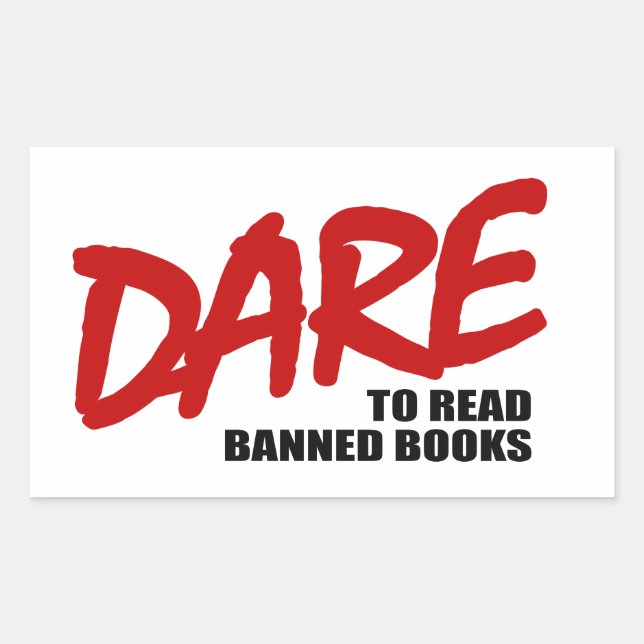 DAUERN, verbotene Bücher zu lesen Rechteckiger Aufkleber (Vorderseite)