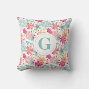 Dauers Room Personalisiert Letter Floral Pillow Kissen