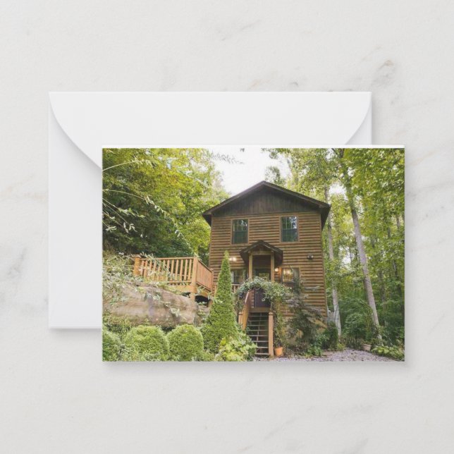 Dauerurlaub Smoky Berghütte Notecard Mitteilungskarte (Vorderseite)