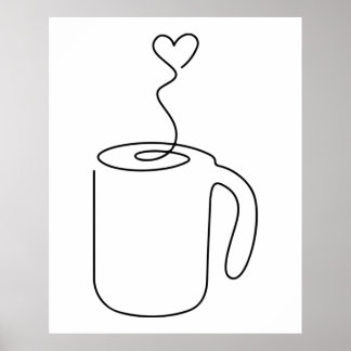 Dauerzeichn der Heißkaffeemasse p Poster