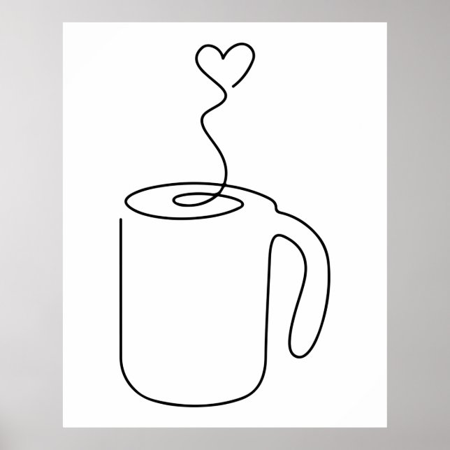 Dauerzeichn der Heißkaffeemasse p Poster (Vorne)