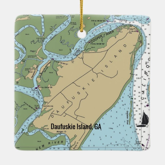Daufuskie Island Georgia Keramikornament (Rückseite)