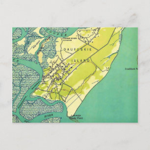 Daufuskie Island SC Karte Postkarte