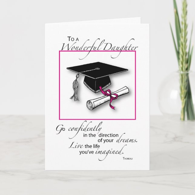 Daughter Abschluss Pink Black Karte (Vorderseite)