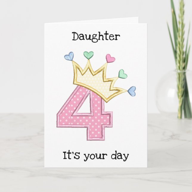  *DAUGHTER* AUF IHRER "4." BIRTHTAGKARTE KARTE (Vorderseite)