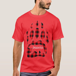 Daughter Bear Red Kariert Buffalo Daughter Matchin T-Shirt