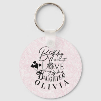 Daughter  Birthday Calligraphy Custom Name  Modern Schlüsselanhänger